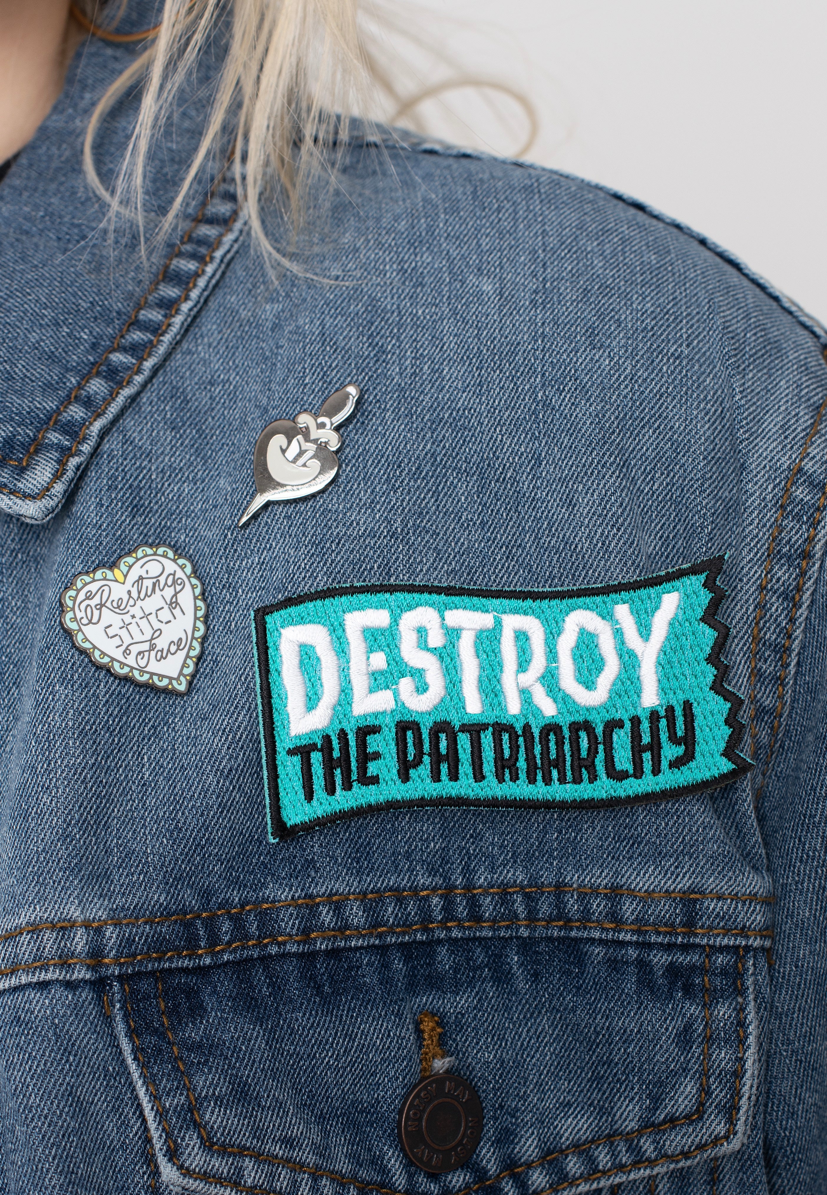 Punky Pins - Destroy The Patriarchy Embroidered Iron On - Patch Buy Cheap Footlocker