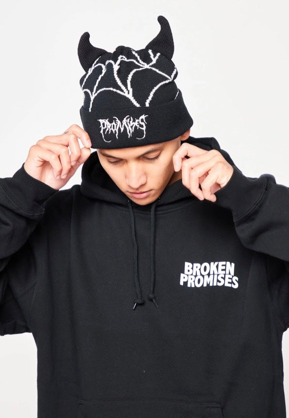 Broken Promises - Spiderweb Devil Horn Black - Beanie Sale Lowest Pice