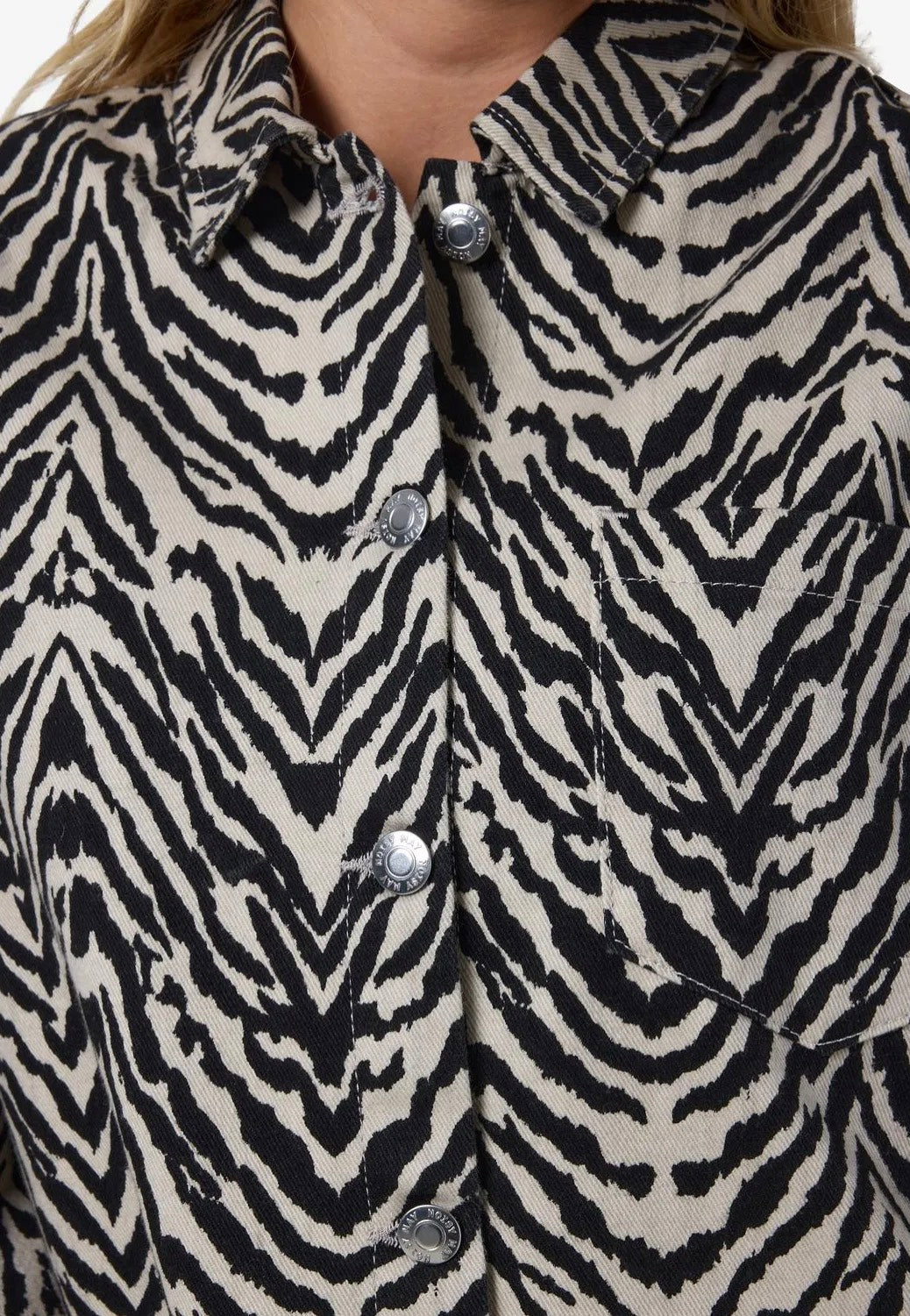 Noisy May - Marley Zebra Print Ecru - Jeans Jacket For Cheap