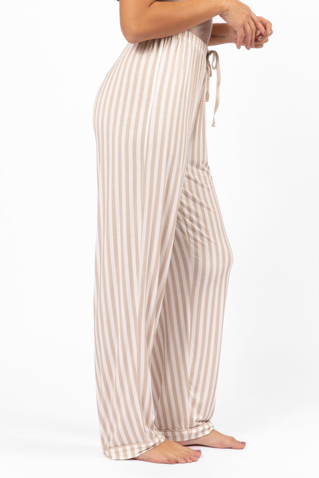 Good To Get Away Neutral Stripe Pajama Pants Low Cost Sale Online