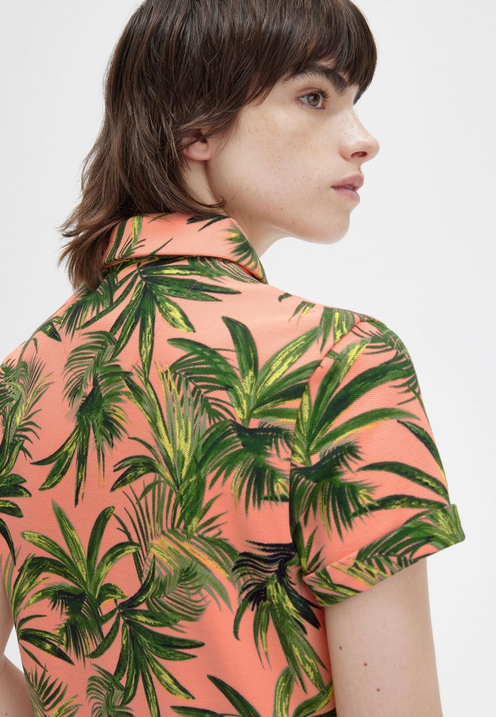 Fred Perry x Amy Winehouse - Palm Print Pique Coral Heat - Shirt Largest Supplier