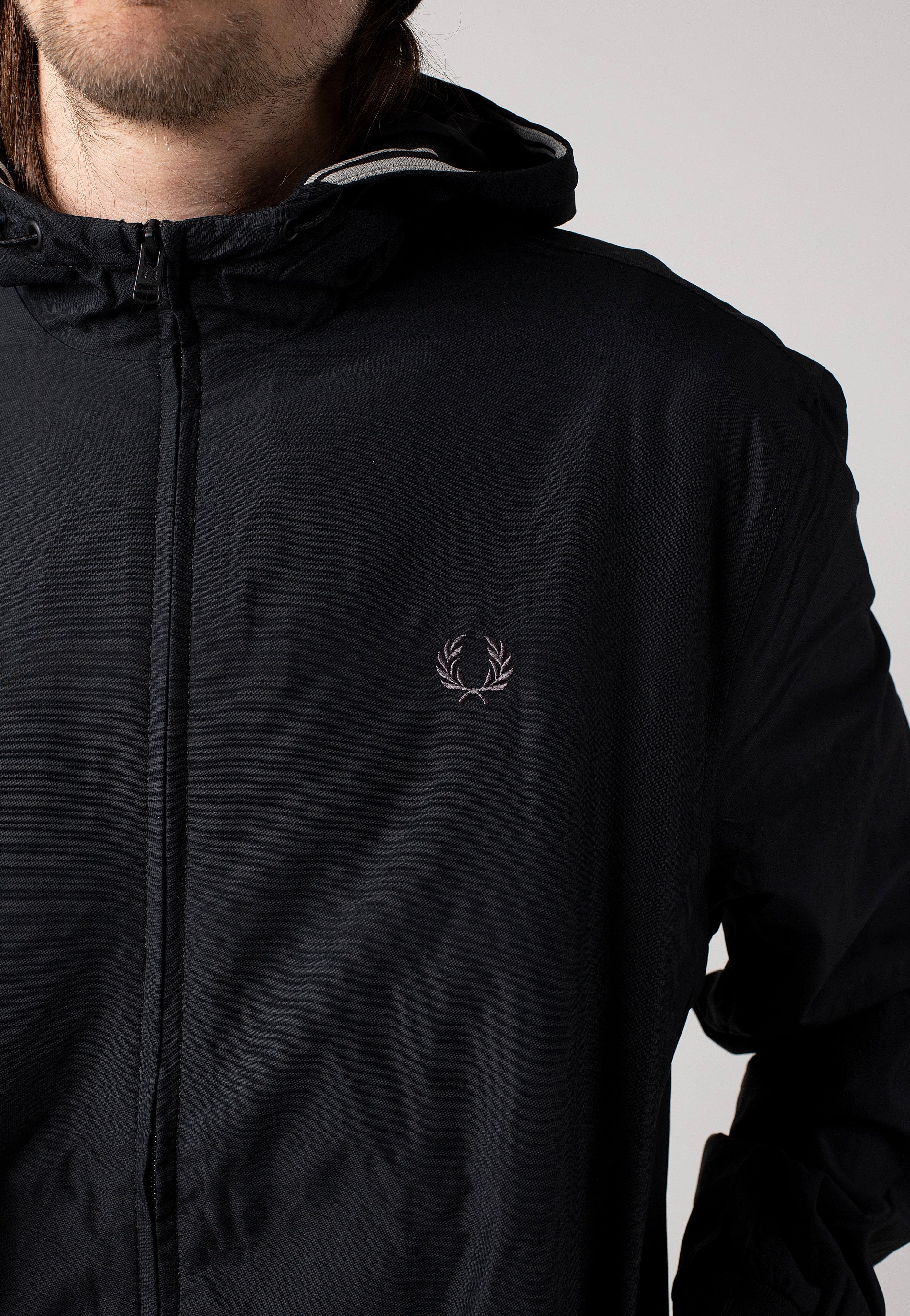 Fred Perry - Hooded Brentham Black - Jacket Free Shipping With Credit Card