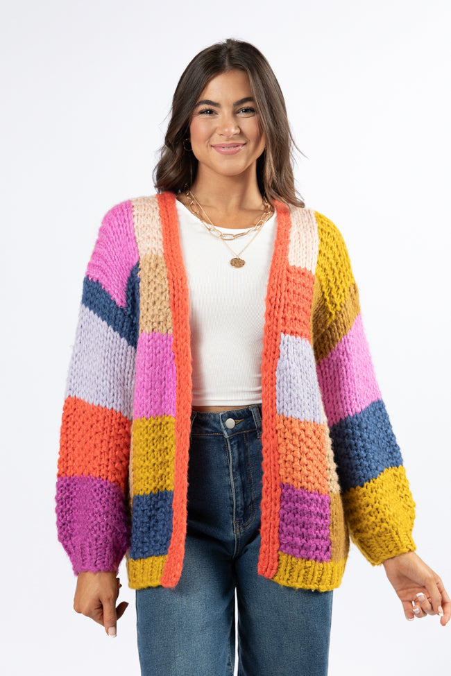 Still Deciding Multi Color Block Cardigan SALE Official For Sale