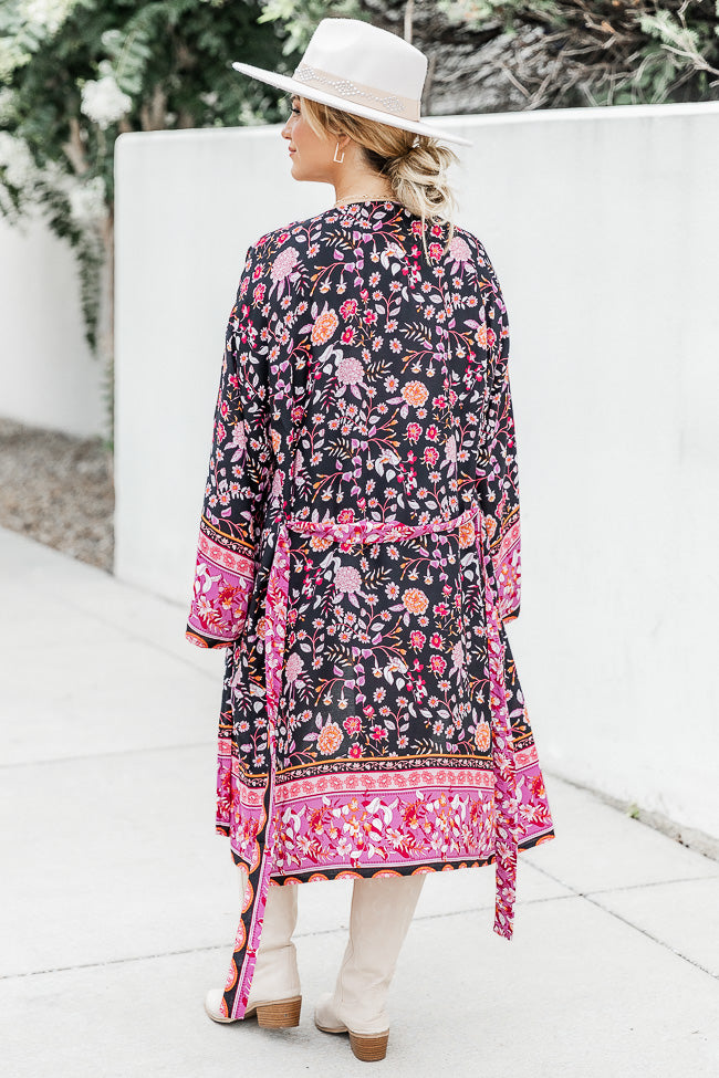 You Amaze Me Black Floral Kimono FINAL SALE Pices For Sale