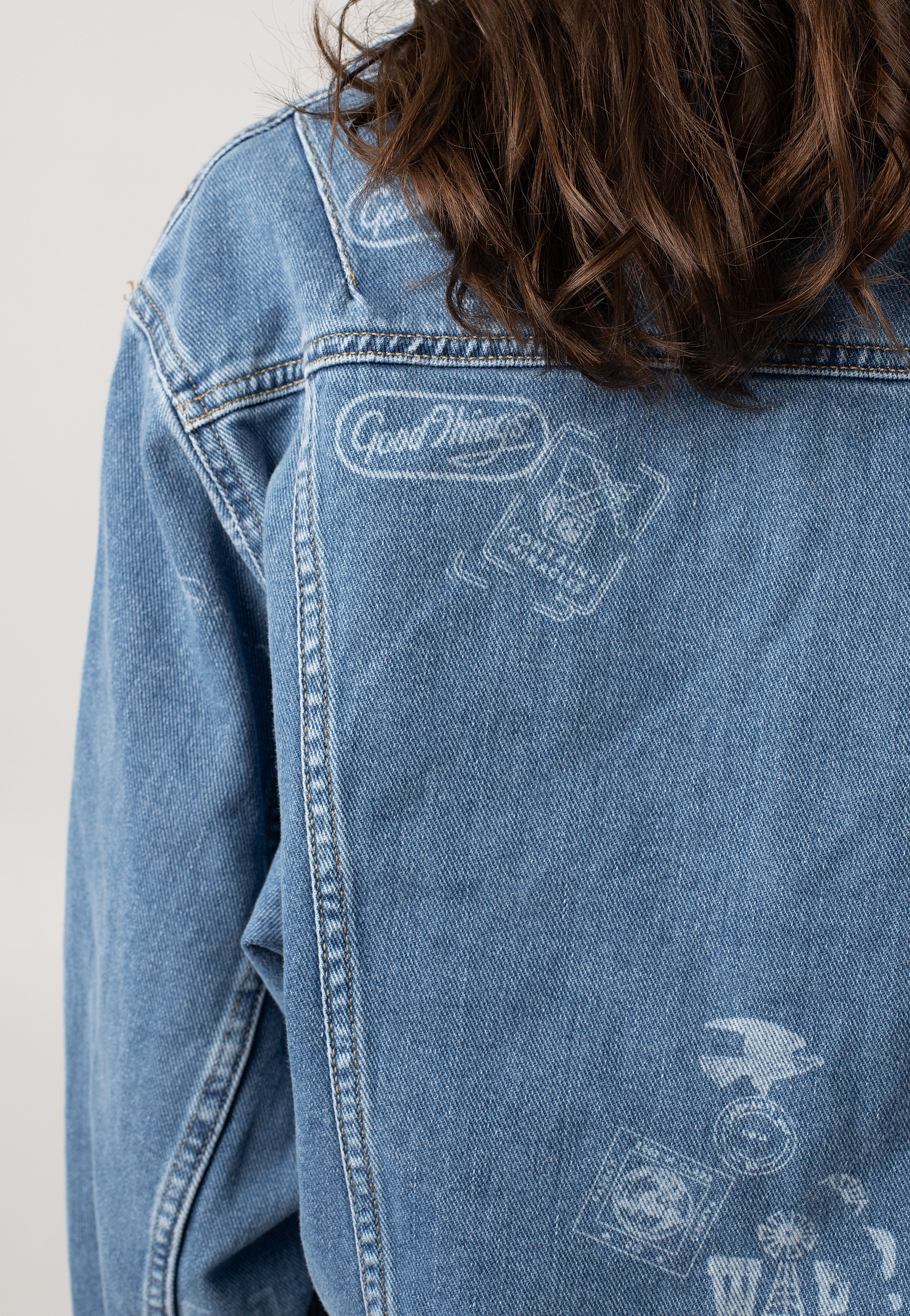 Carhartt WIP - W' Stamp Jeans Jacket Bleached Stamp Print/Blue - Jeans Jacket