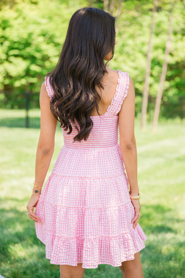 Time Spent Together Pink Gingham Smocked Dress Cheap Sale Websites