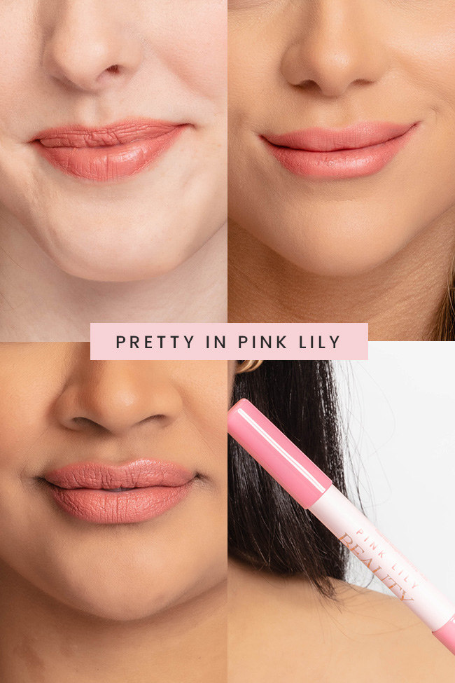 Pink Lily Beauty Double Bloom Dual Lipstick and Lip Liner - Pretty in Pink Lily New Arrival