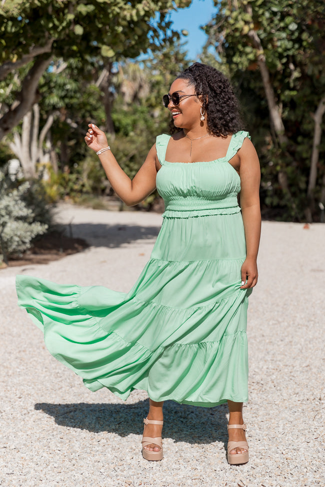 Living A Dream Green Woven Maxi Dress 2025 Online