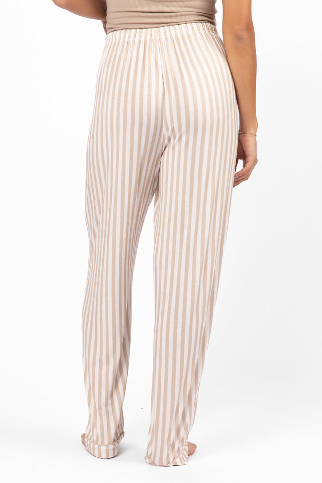 Good To Get Away Neutral Stripe Pajama Pants Low Cost Sale Online