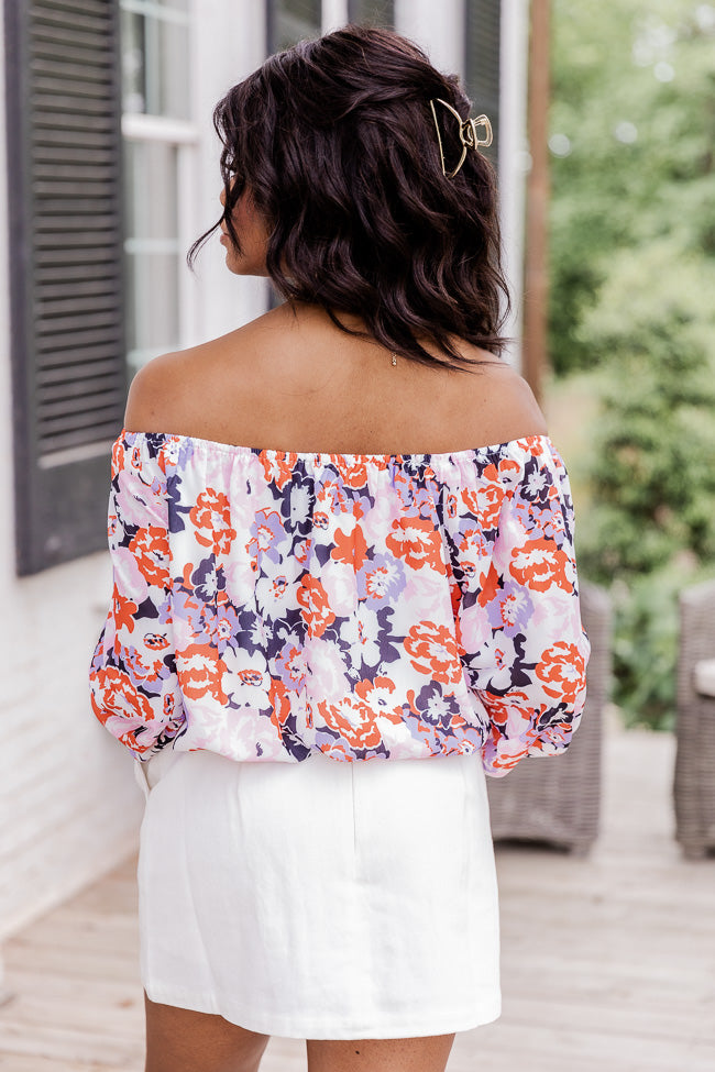 In Bloom Navy Off The Shoulder Floral Blouse FINAL SALE Free Shipping Manchester Great Sale