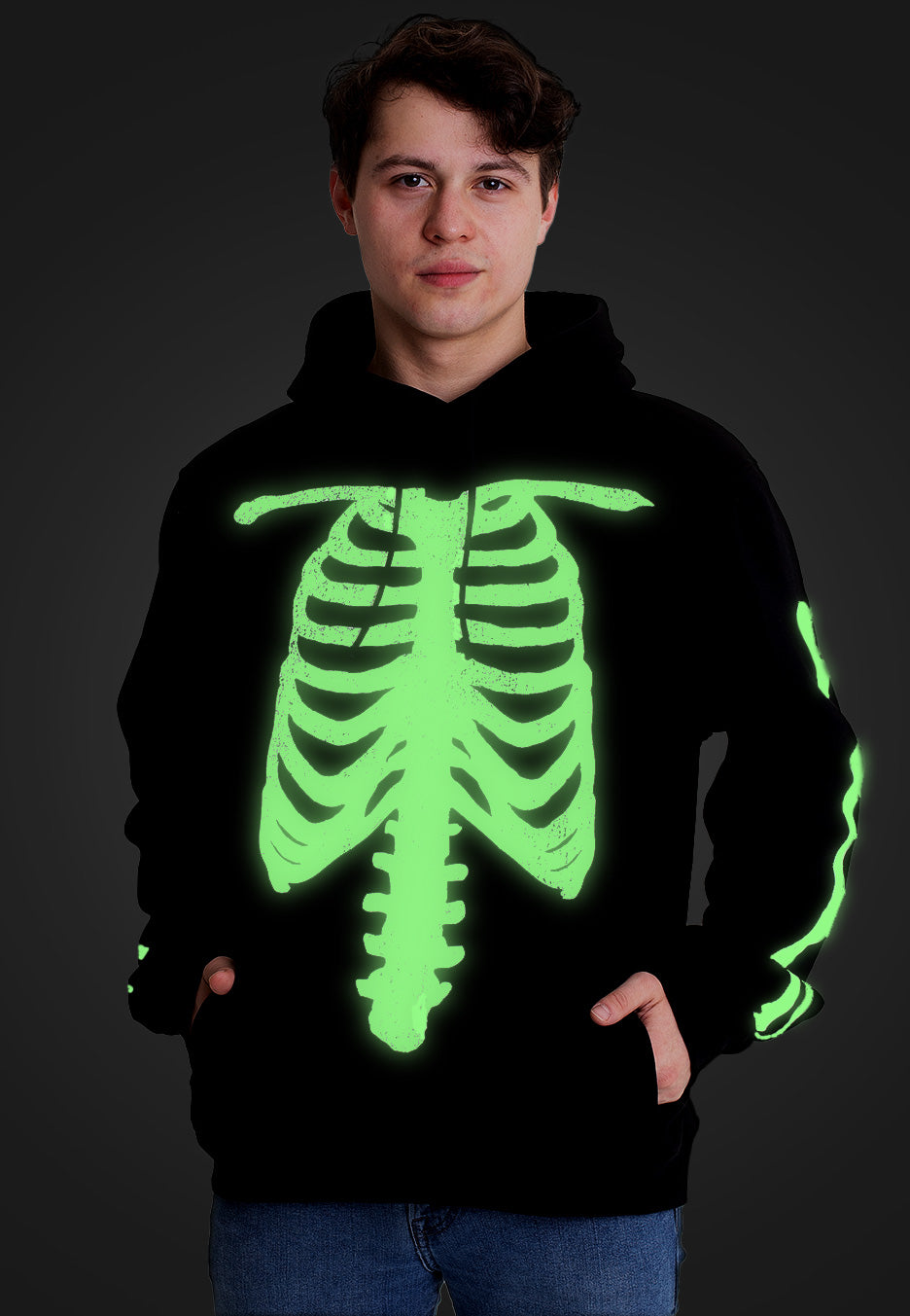 Dark Moon - Skeleton Glow In The Dark - Hoodie Free Shipping Best