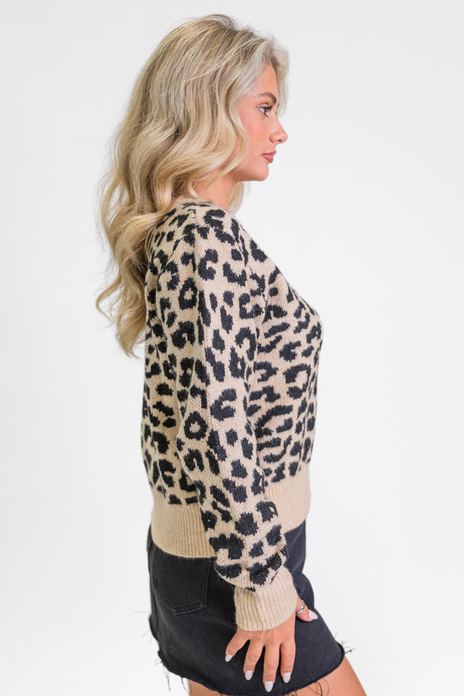 Fierce Feelings V-Neck Leopard Sweater Buy Cheap Shop