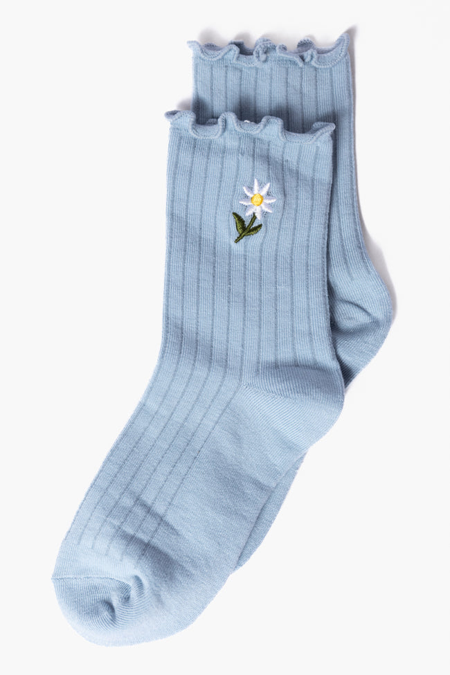 Blue Daisy Crew Socks Outlet Nicekicks