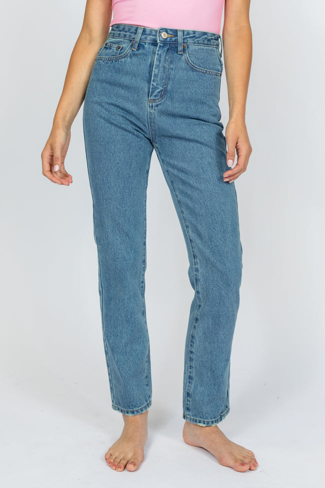 Megan Medium Wash Straight Leg Mom Jeans Buy Cheap Cheapest