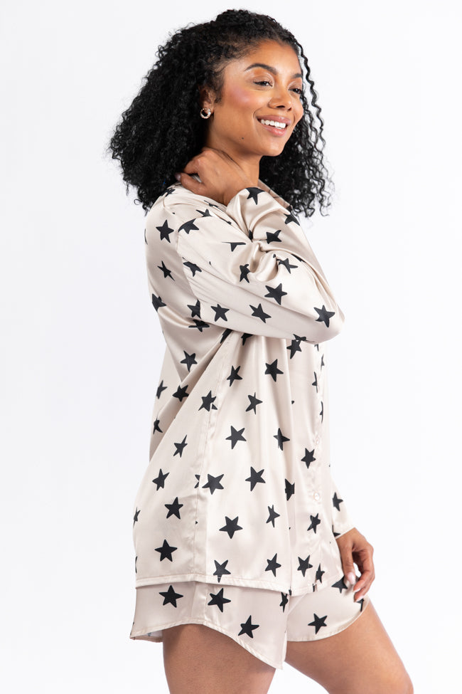 Pajama Party Neutral Stars Pajama Top SALE For Nice