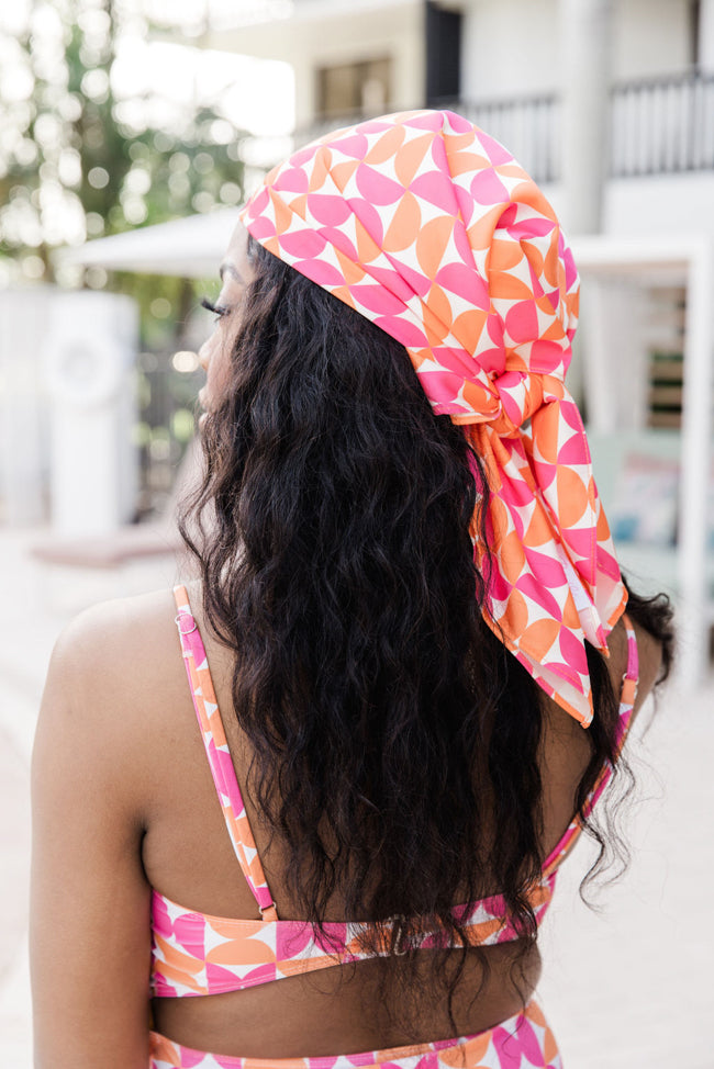 Geometric Glam Printed Headscarf FINAL SALE Inexpensive For Sale