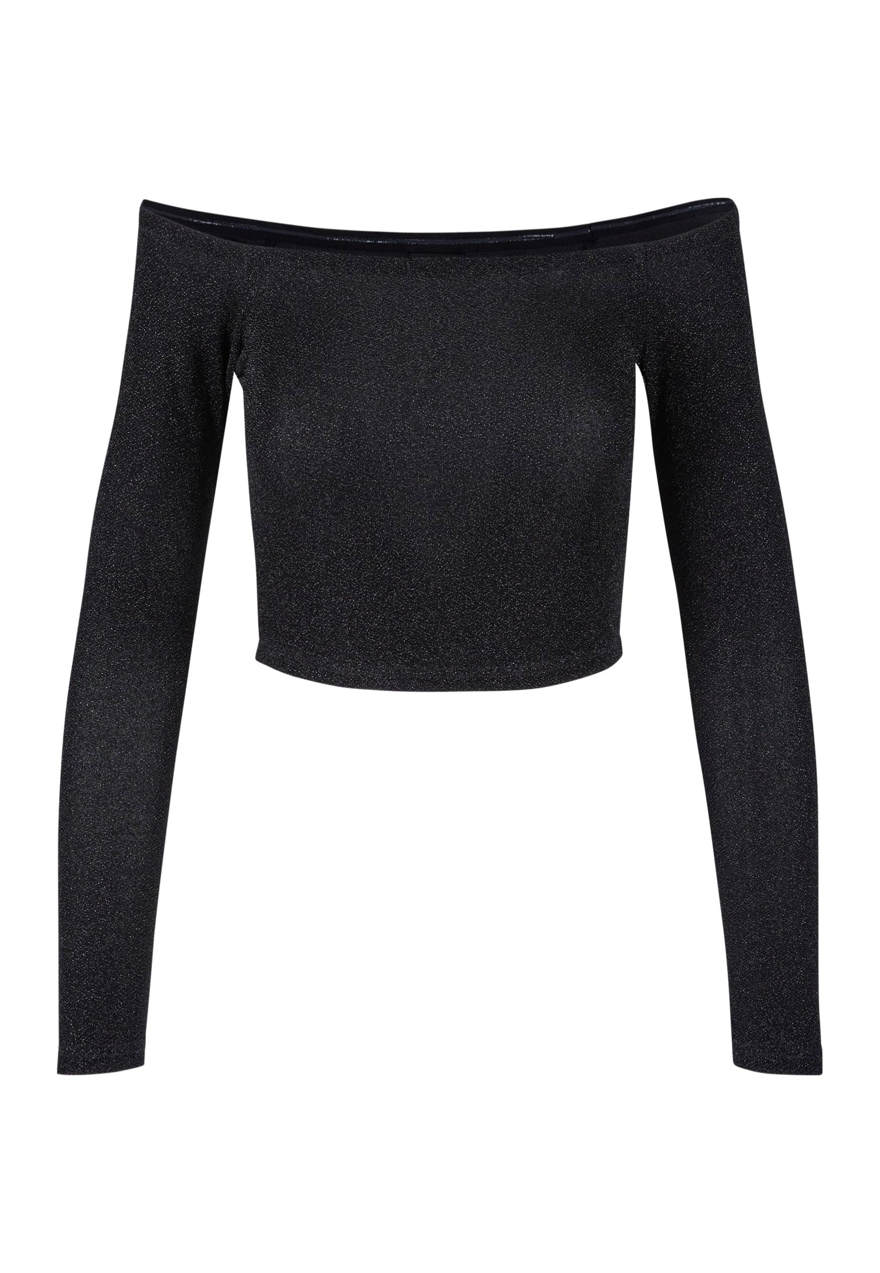 Urban Classics - Ladies Off Shoulder Glitter Black - Longsleeve Get Authentic For Sale