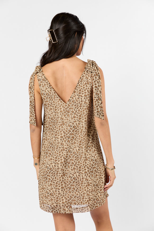 Wild Love Leopard Print Tie Shoulder Dress Genuine Sale Online