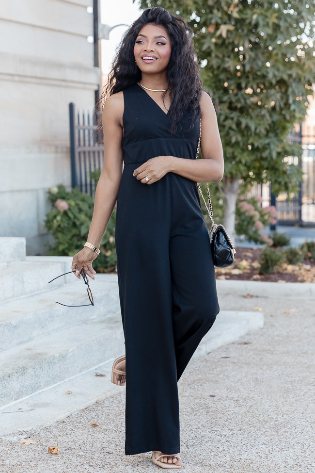 Cocktail Hour Black V-Neck Jumpsuit FINAL SALE Outlet Popular