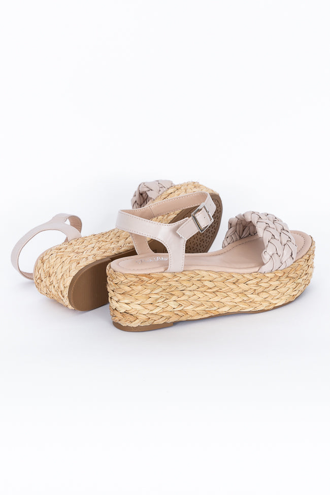 Jessica Nude Braided Platform Sandals FINAL SALE With Mastercard Cheap Pice