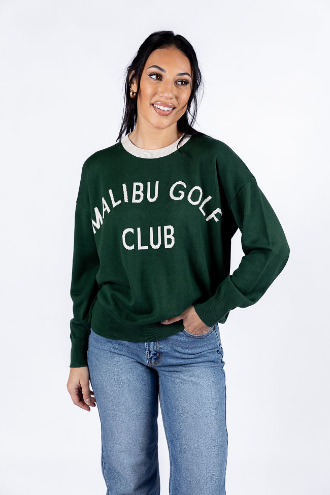 Malibu Golf Club Green Lightweight Sweater Free Shipping Genuine