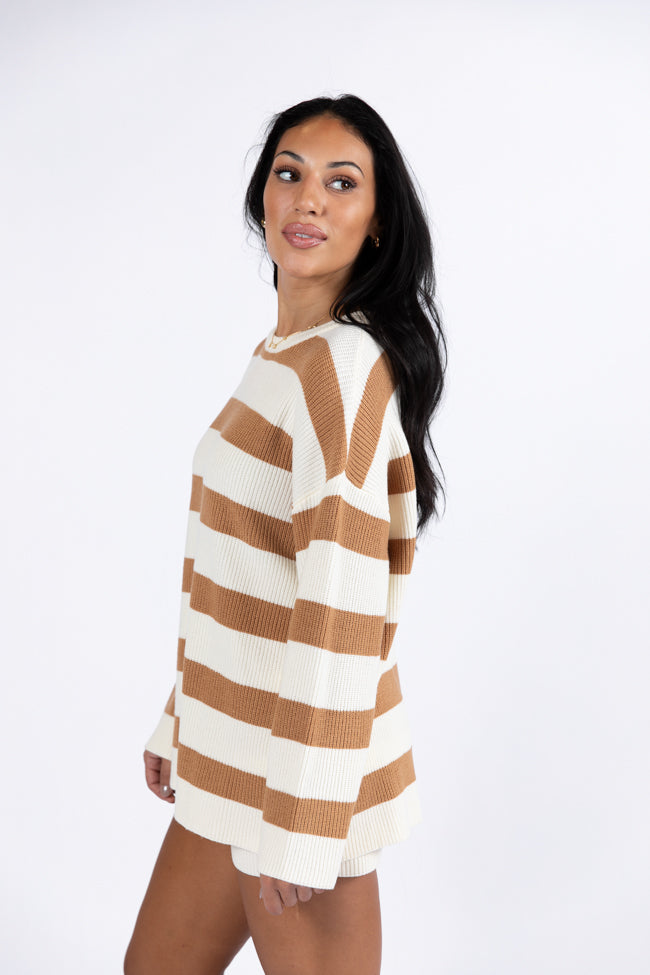 Sign Of The Times Ivory and Tan Striped Sweater Set SALE Discount Eastbay