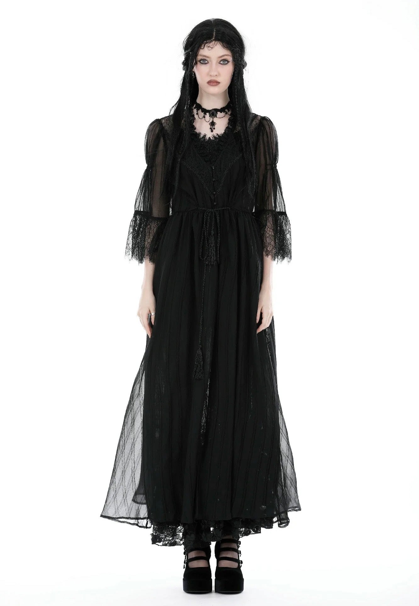 Dark In Love - Gothic Sexy Mesh Long Overwear Black - Cardigan Amazing Pice Cheap Online