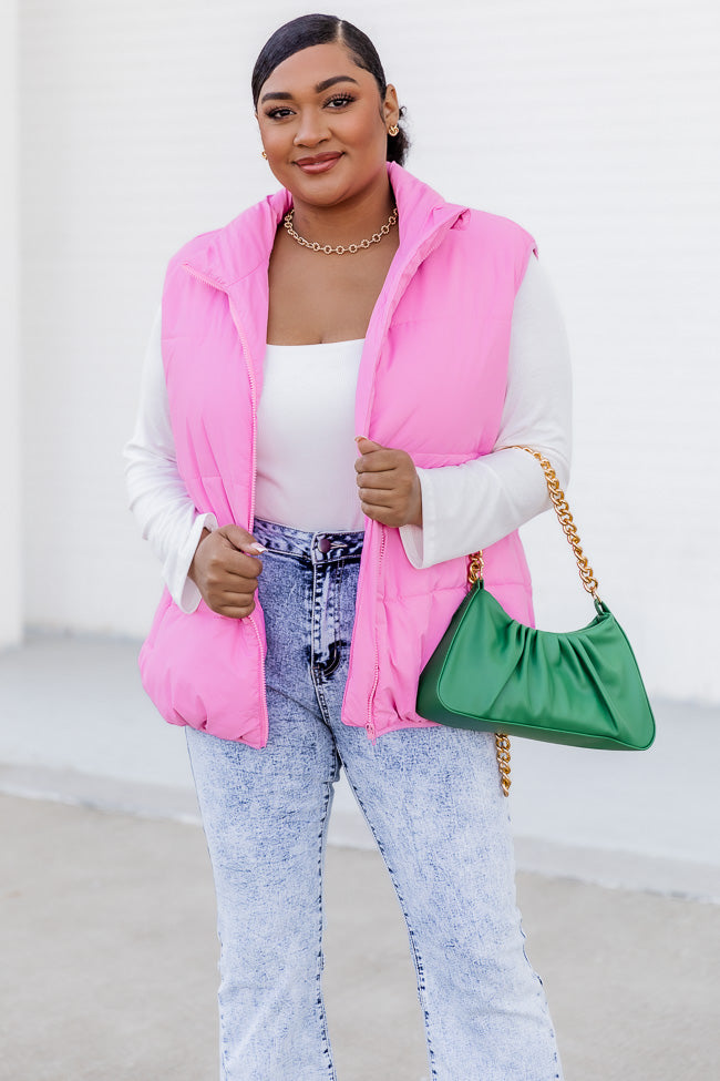 My Eyes On You Pink Oversized Puffer Vest FINAL SALE Shop Offer Cheap Online