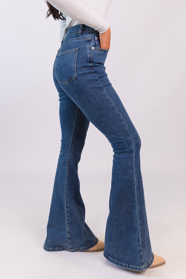 Maren Dark Wash Stretchy Flare Jeans Outlet New Arrival