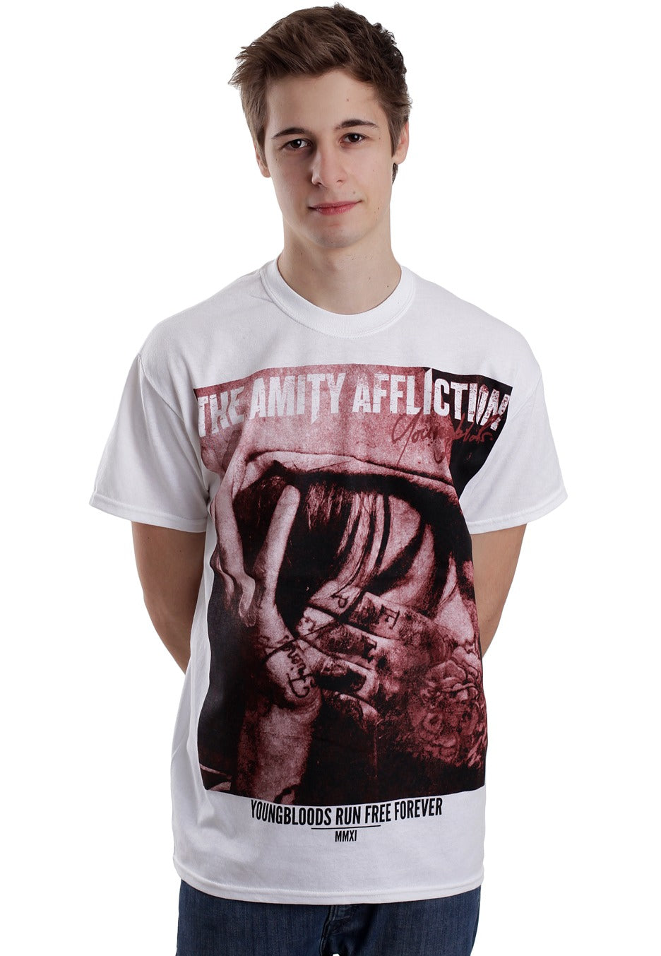 The Amity Affliction - Youngbloods Run Free White - T-Shirt Free Shipping Best Place