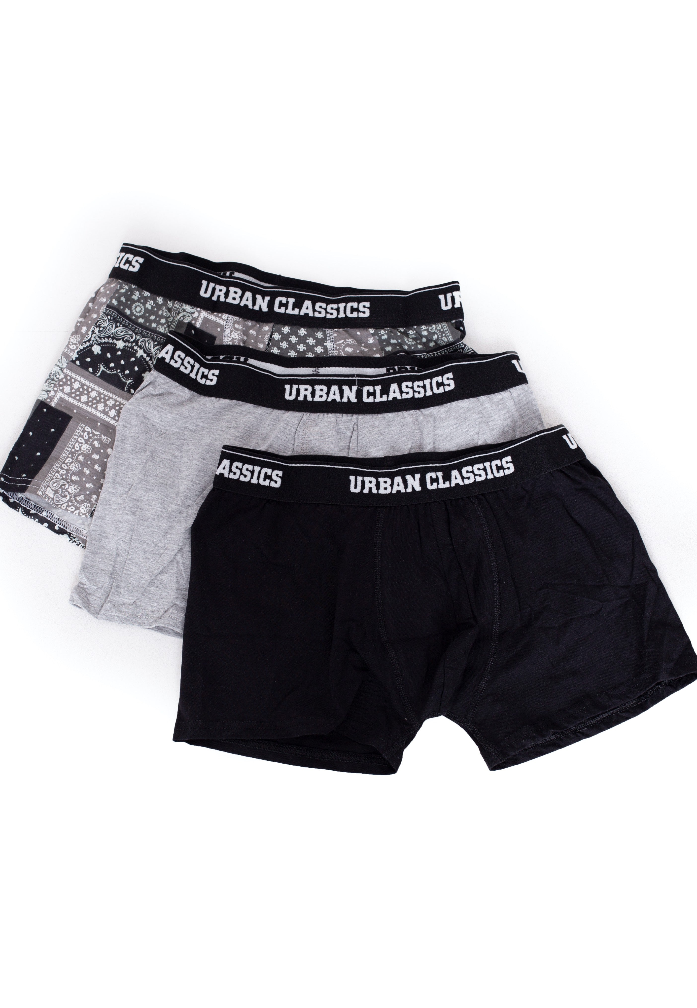 Urban Classics - Organic Pack Of 3 Bandana Grey/Grey/Black - Boxershorts The Cheapest Cheap Pice