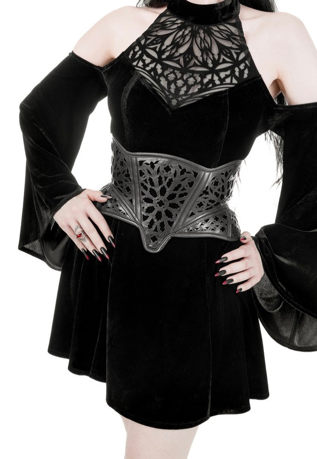 Restyle - Rosarium Corset Black - Belt The Best Store To Get