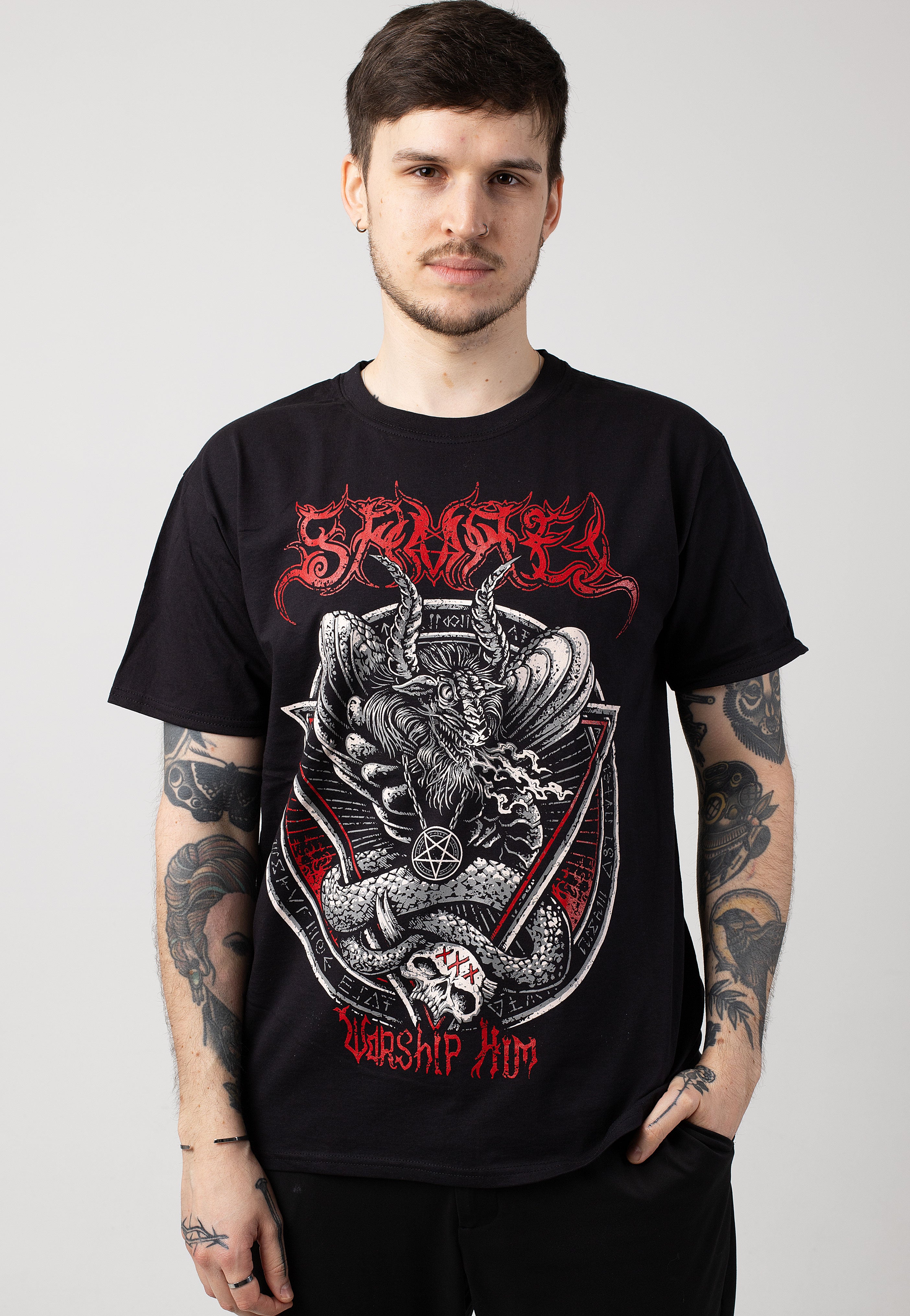 Samael - Worship Him Black - T-Shirt For Sale Wholesale Pice