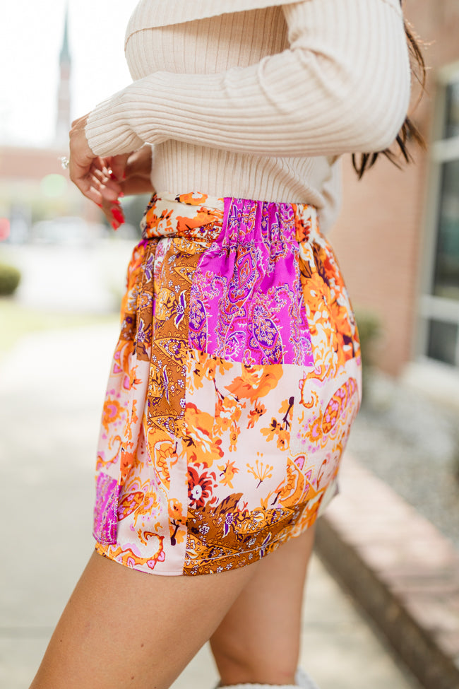 Call Me Later Purple Patch Print Mini Skort FINAL SALE Clearance Footlocker Finishline