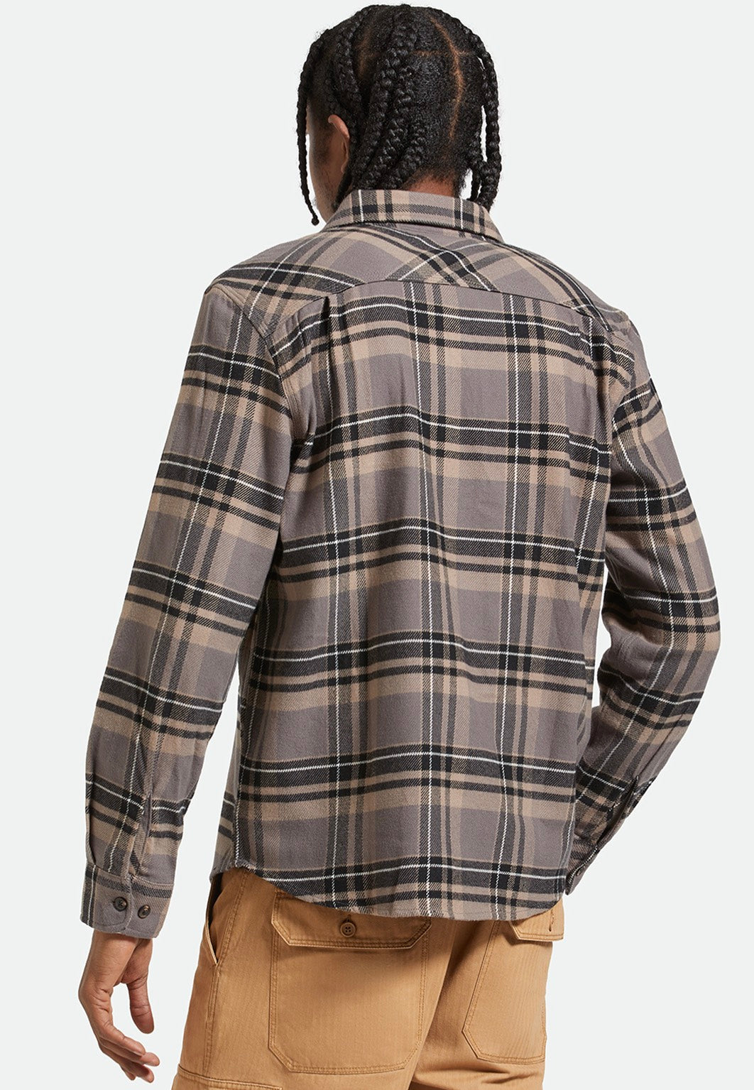 Brixton - Bowery Flannel Charcoal/Black/Cinder Grey - Shirt Sale Latest