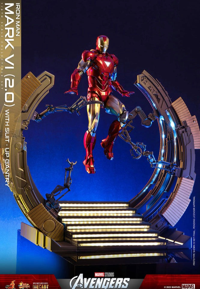 The Avengers - Iron Man Mark VI (2.0) with Suit Up Gantry Movie Masterpiece Diecast 1:6 - Action Figure Store With Big Discount