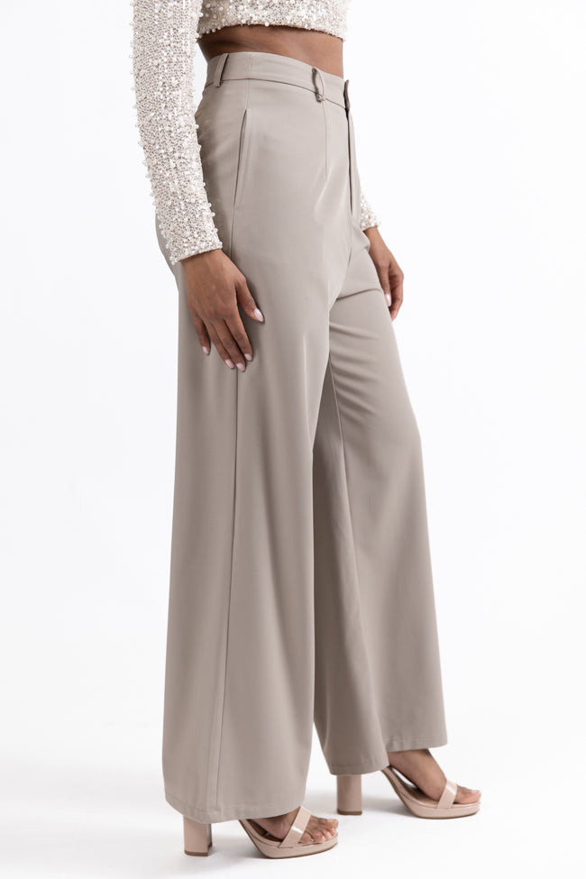 Swept Away With You Taupe Tailored Wide Leg Pants FINAL SALE From China For Sale