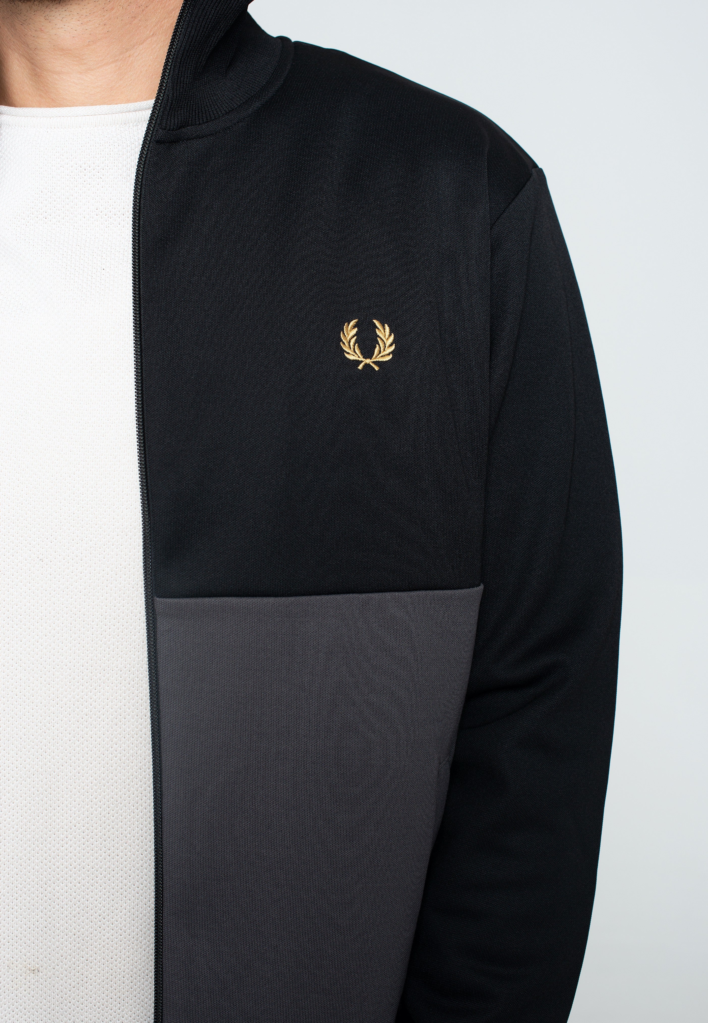 Fred Perry - Colour Block Track Black - Track Jacket Free Shipping Shop