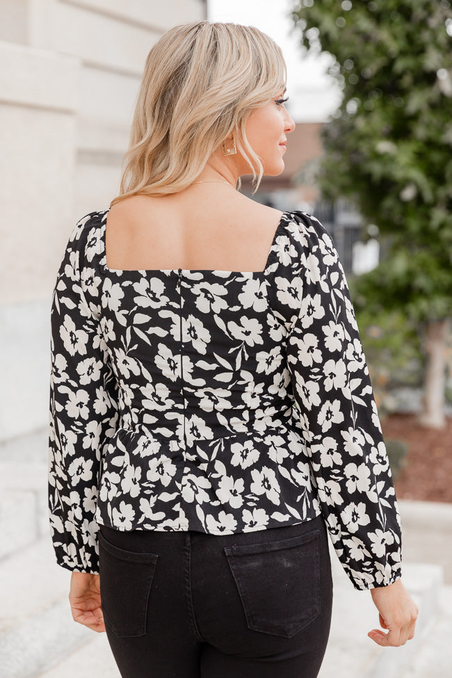 Bold Adventures Black Floral Twist Front Blouse FINAL SALE Best Wholesale For Sale