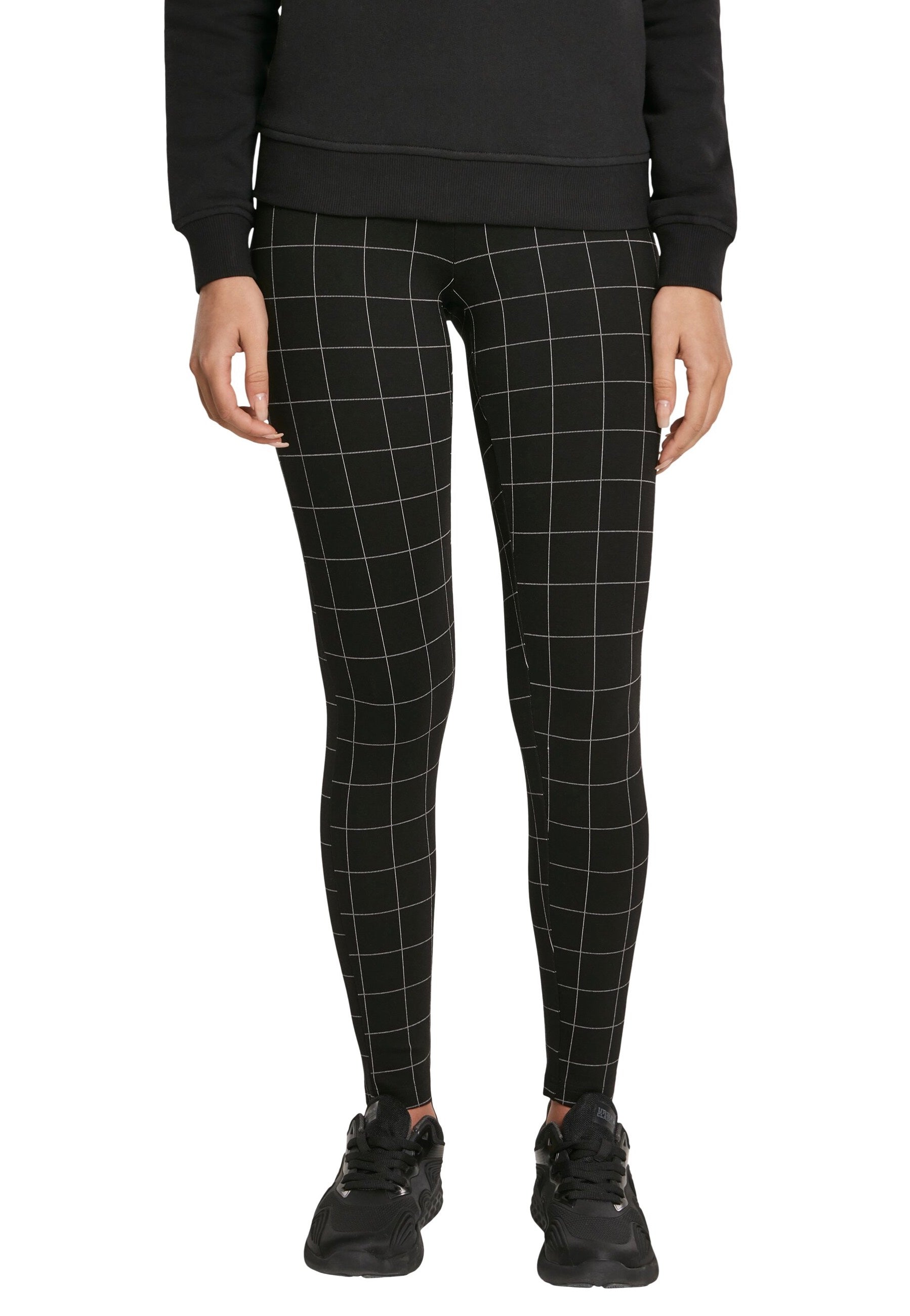 Urban Classics - Check High Waist Black/White - Leggings Outlet Clearance