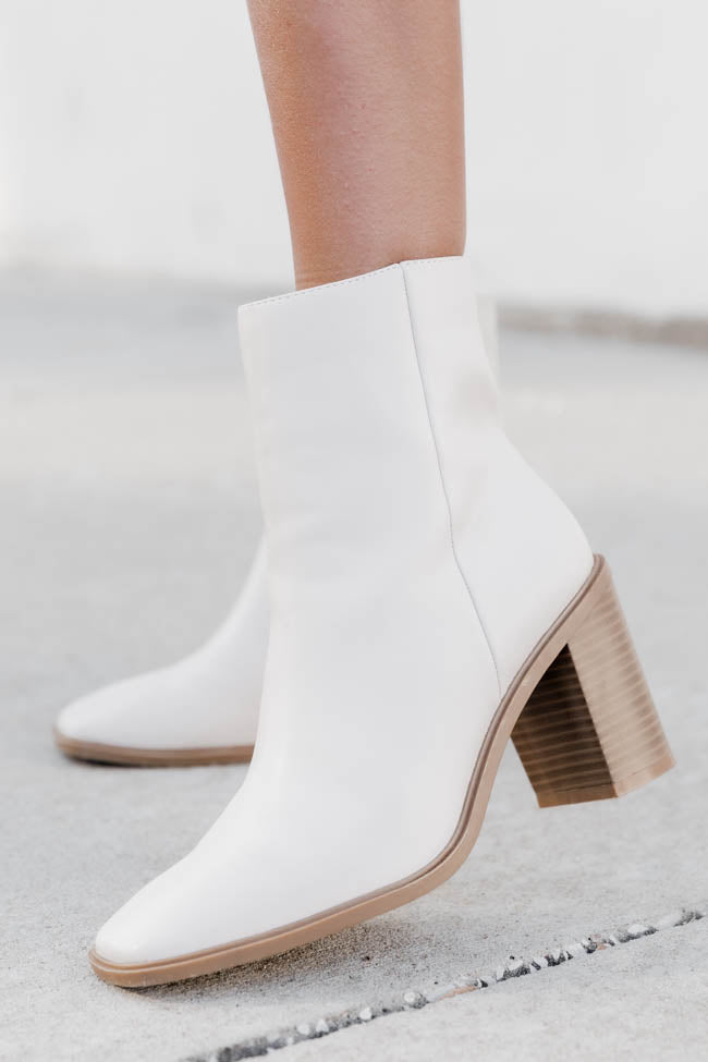 Lyla Cream Classic Square Toe Booties FINAL SALE Reliable Cheap Online