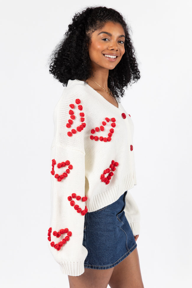 Better Together Ivory Heart Embroidered Cardigan FINAL SALE Quality From China Cheap