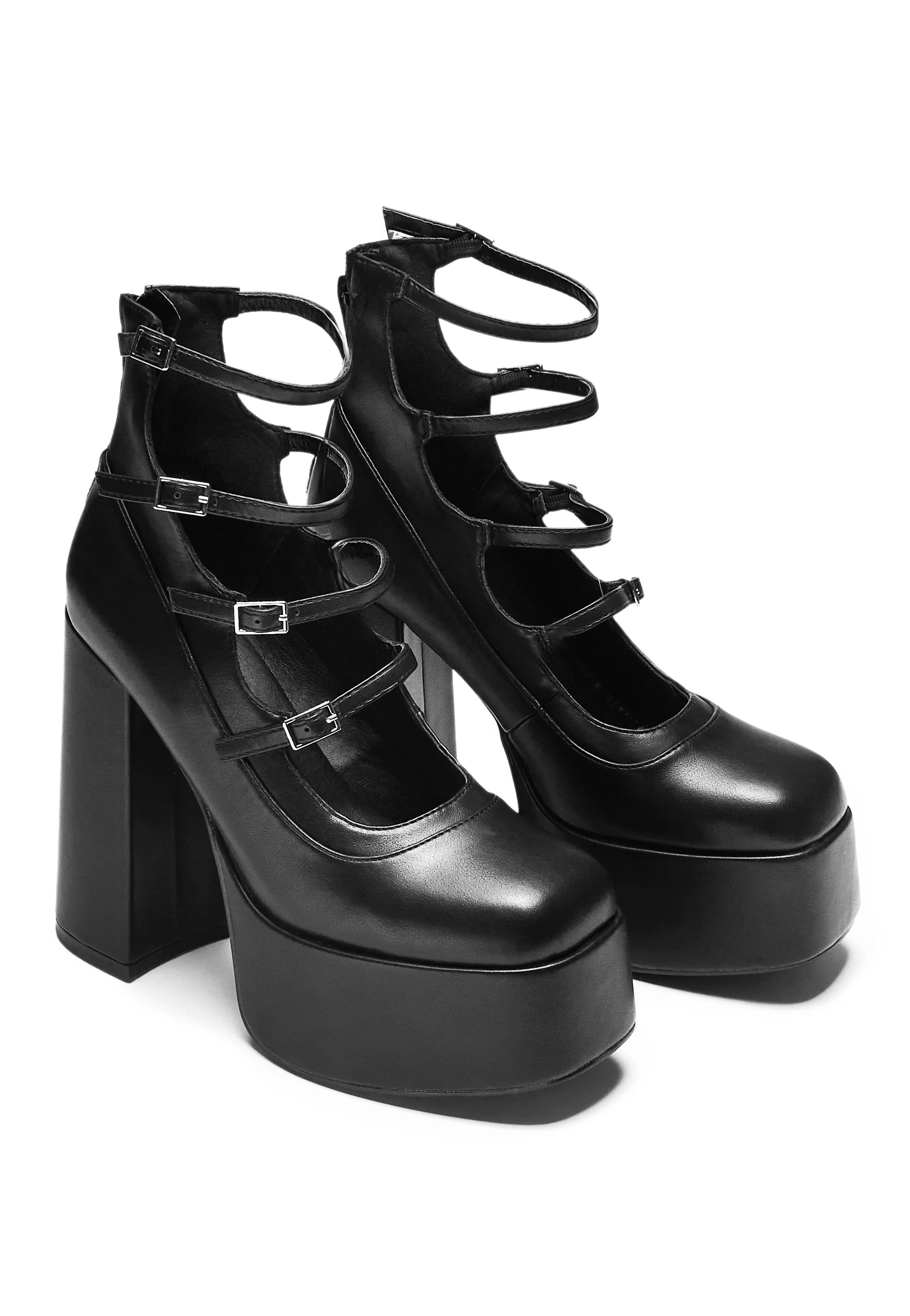 Koi Footwear - Gurren Strappy Platform Black - Heels Order Cheap Online