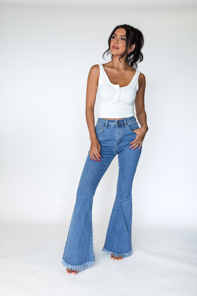 Maren Medium Wash Stretchy Flare Jeans Buy Cheap Explore