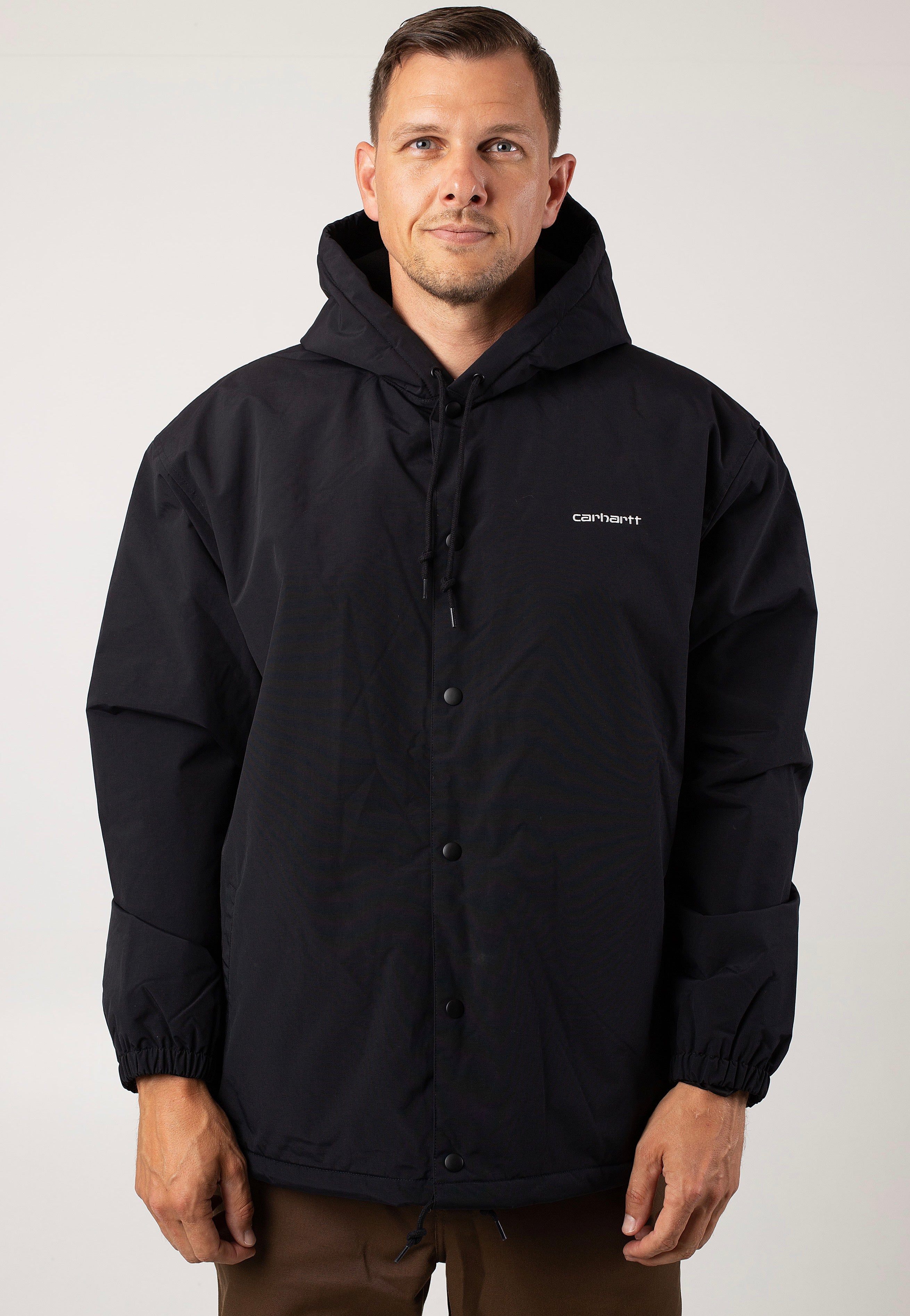 Carhartt WIP - Hooded Coach Black / White - Jacket Outlet With Paypal Order