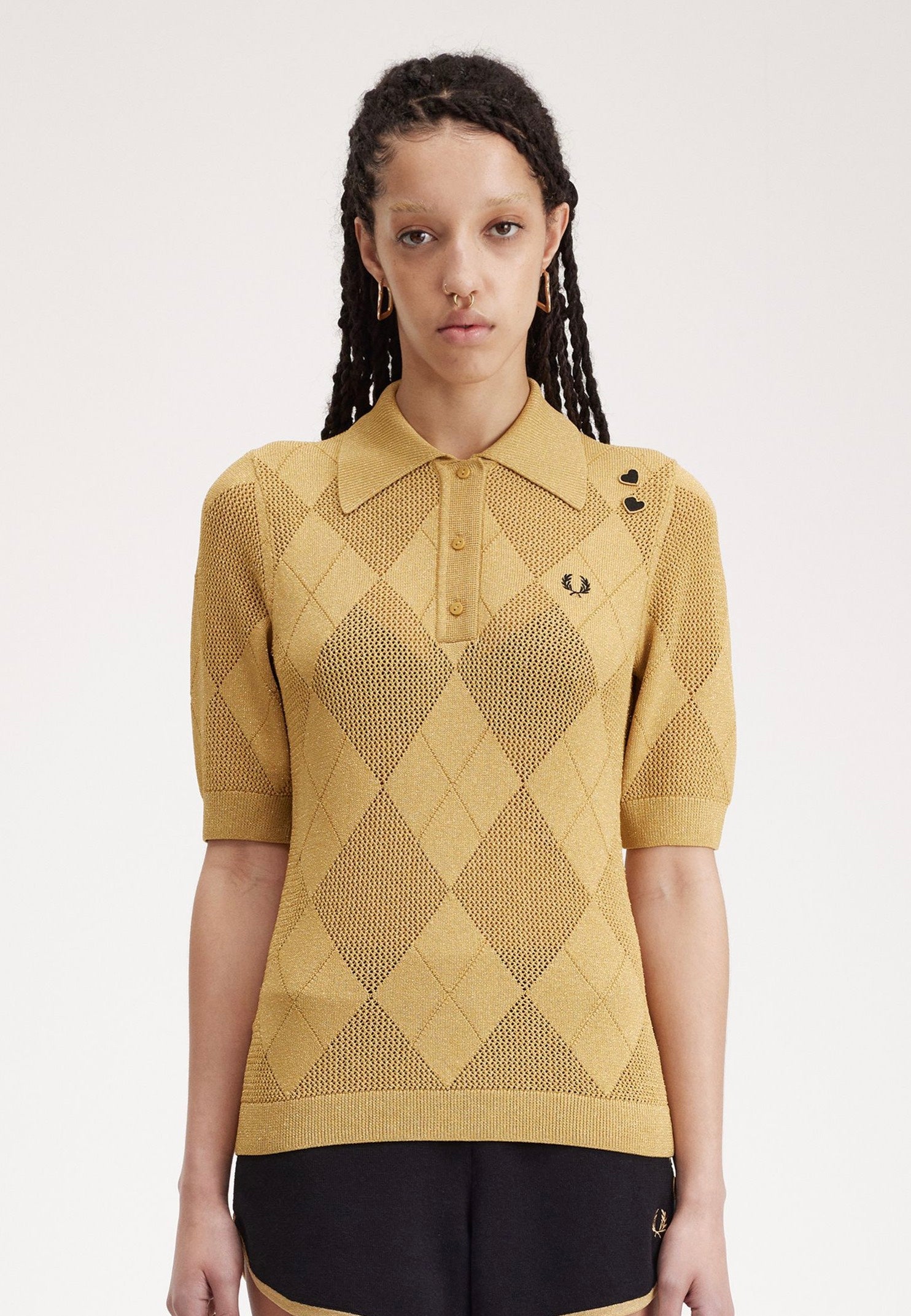 Fred Perry x Amy Winehouse - Argyle Knitted 1964 Gold - Polo Manchester