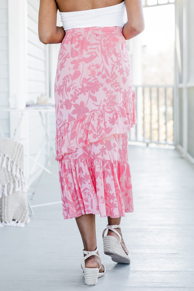 As It Was Pink Floral Midi Skirt FINAL SALE Cheapest Pice Sale Online