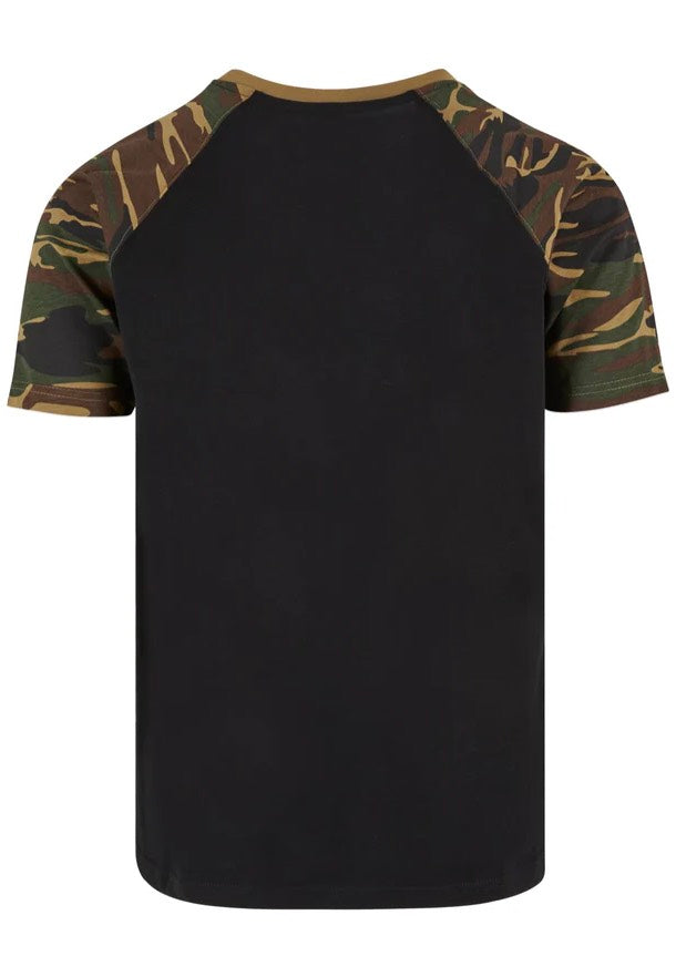 Urban Classics - Raglan Contrast Black/Woodcamo - T-Shirt Buy Cheap Official Site