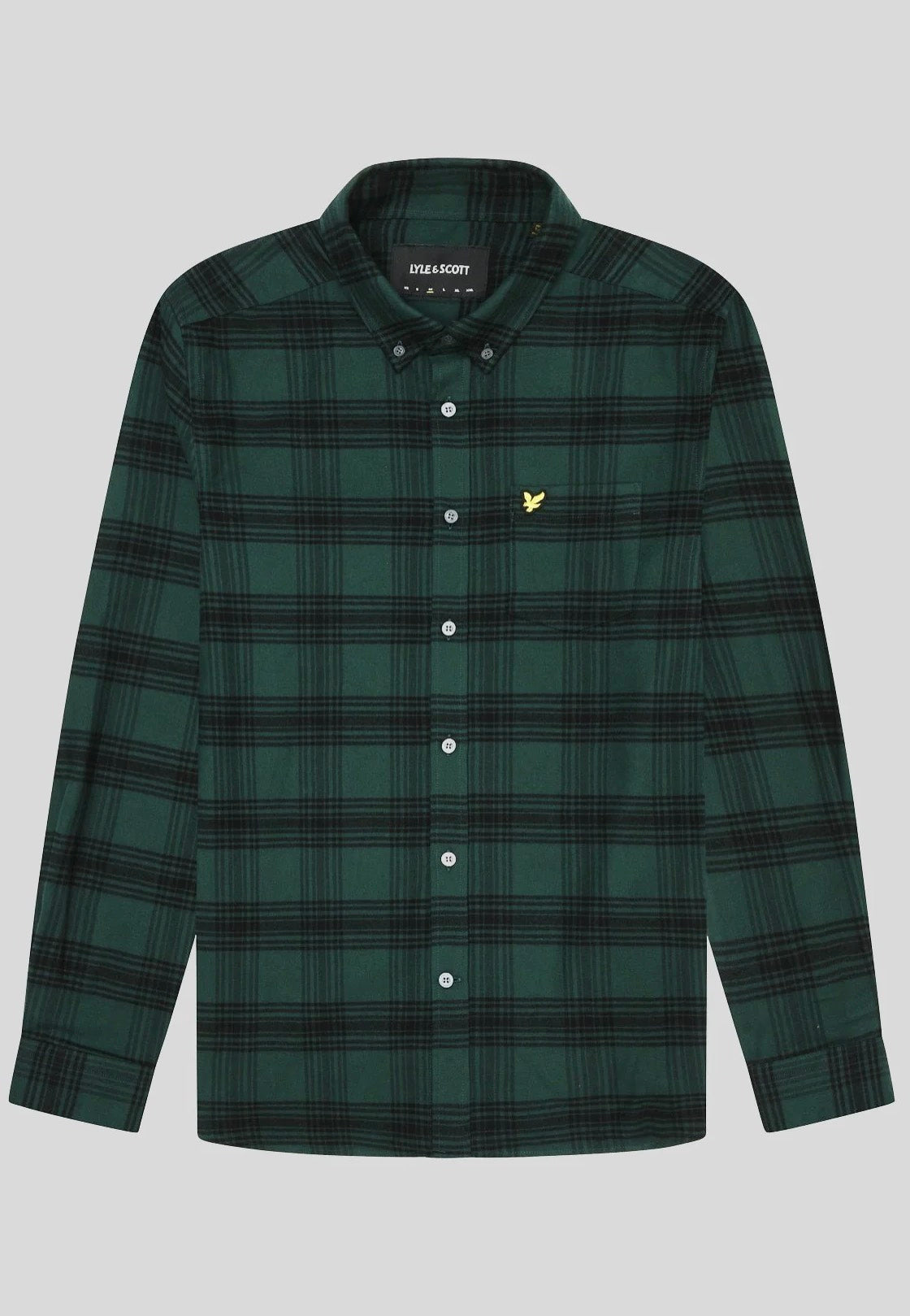 Lyle & Scott - Tonal Check Flannel Argyle Teal/Jet Black - Shirt Footaction Online