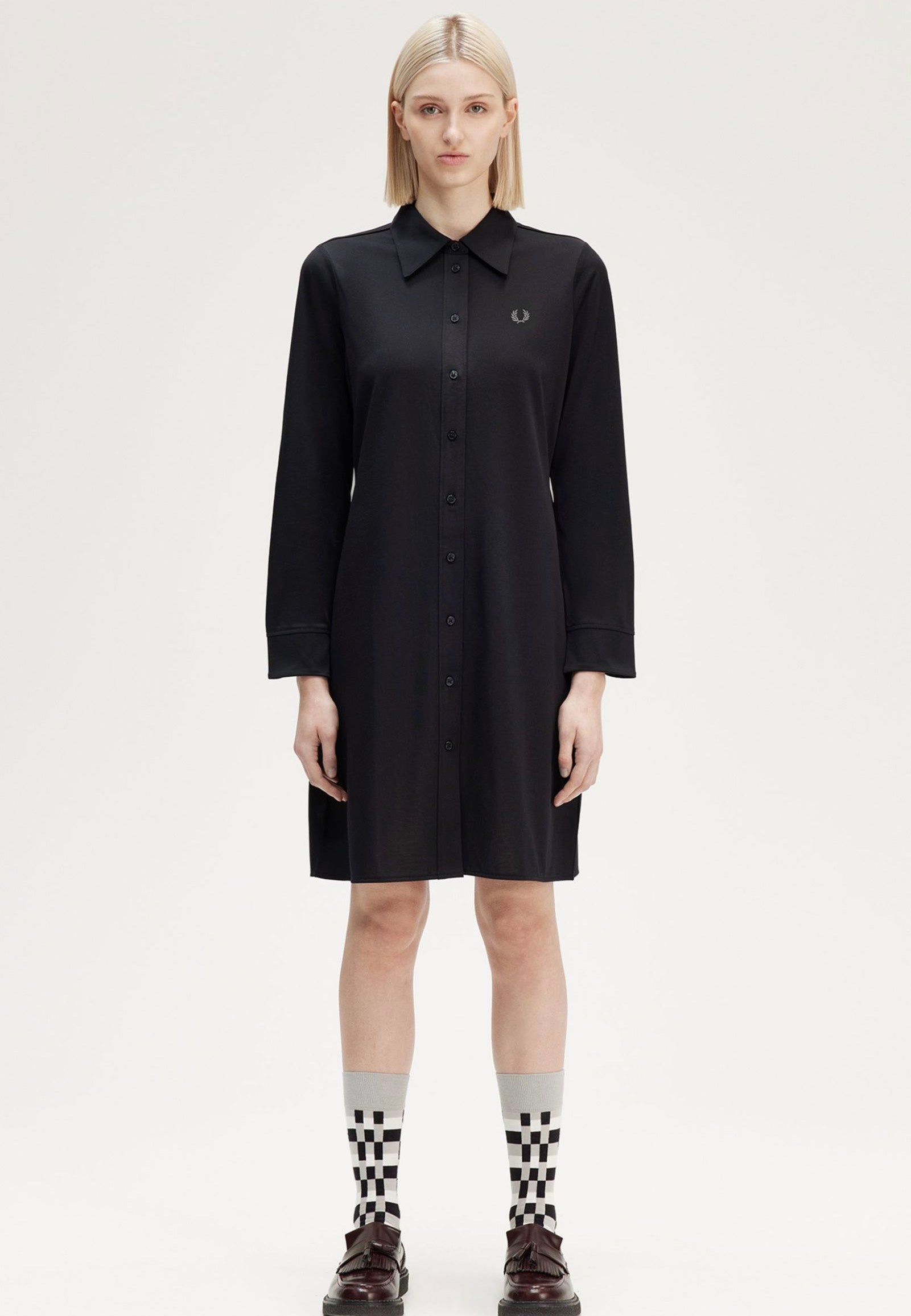 Fred Perry - Button Through Black - Dress For Sale Free Shipping